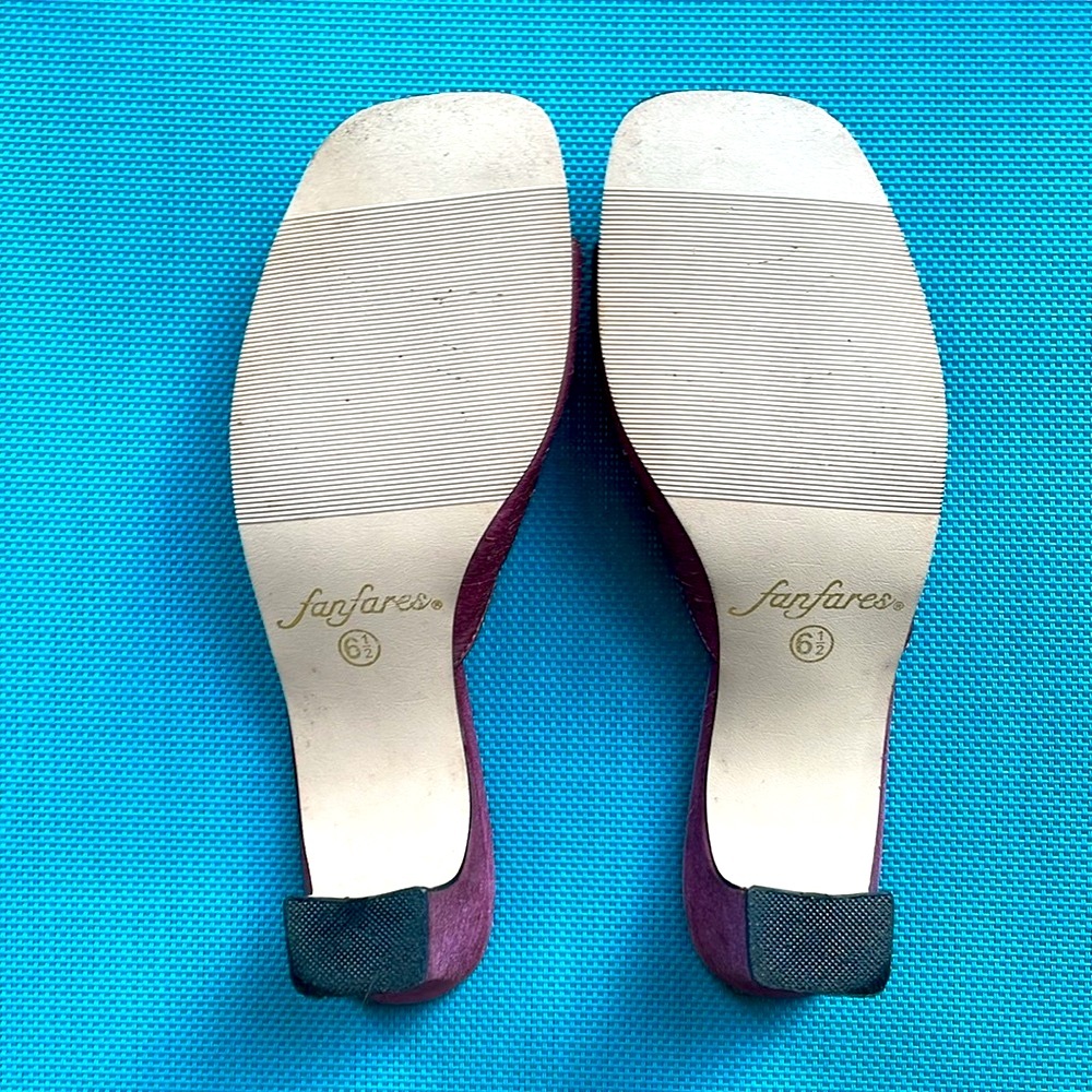Fanfares Purple Open-Toe Heels Size 6.5 - Picture 9 of 9